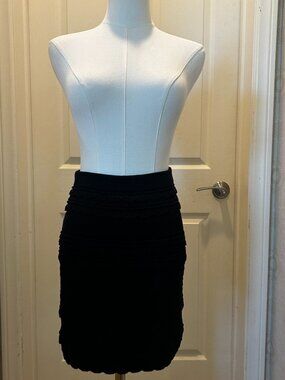Isabel Marant Étoile Black Textured Knit Pencil Skirt FR 36 US 4 Small Cotton